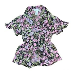Pink and Purple Floral Blouse
